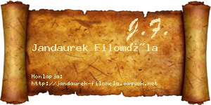 Jandaurek Filoméla névjegykártya